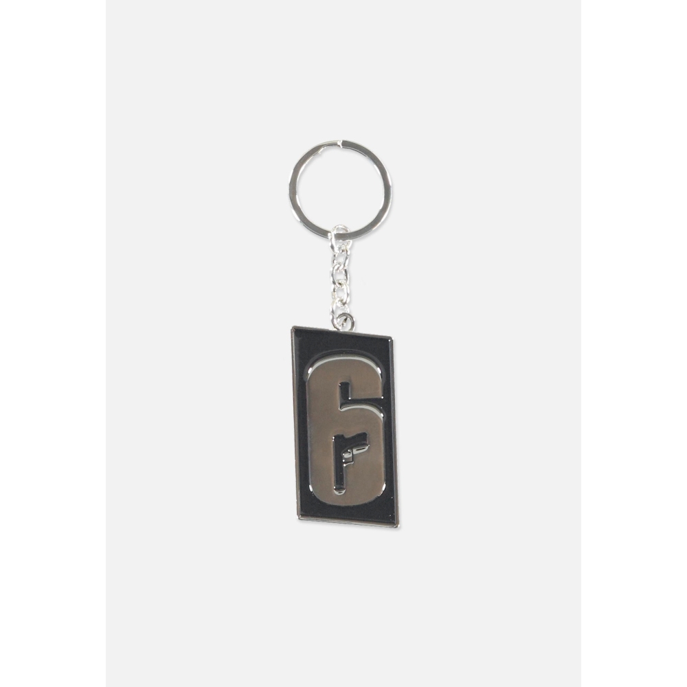 6 Siege - Logo Porte-clés - Couleur argent/Noir